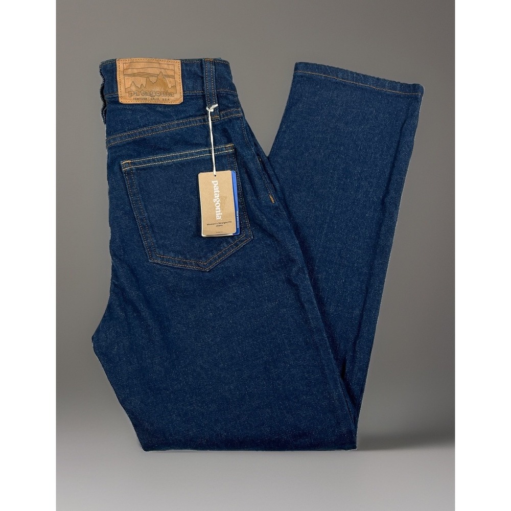 NWT-Patagonia Straight Fit Jeans‎ Womens 24 Indigo Dark Wash Denim High Rise